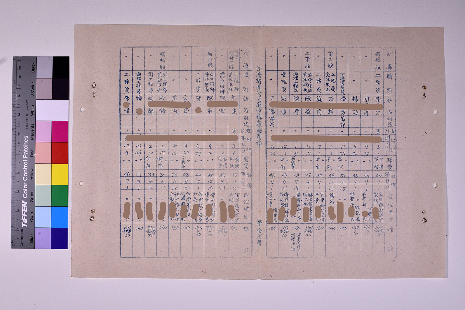 3419-2-麻佳總廠職員錄510630_ 內頁1