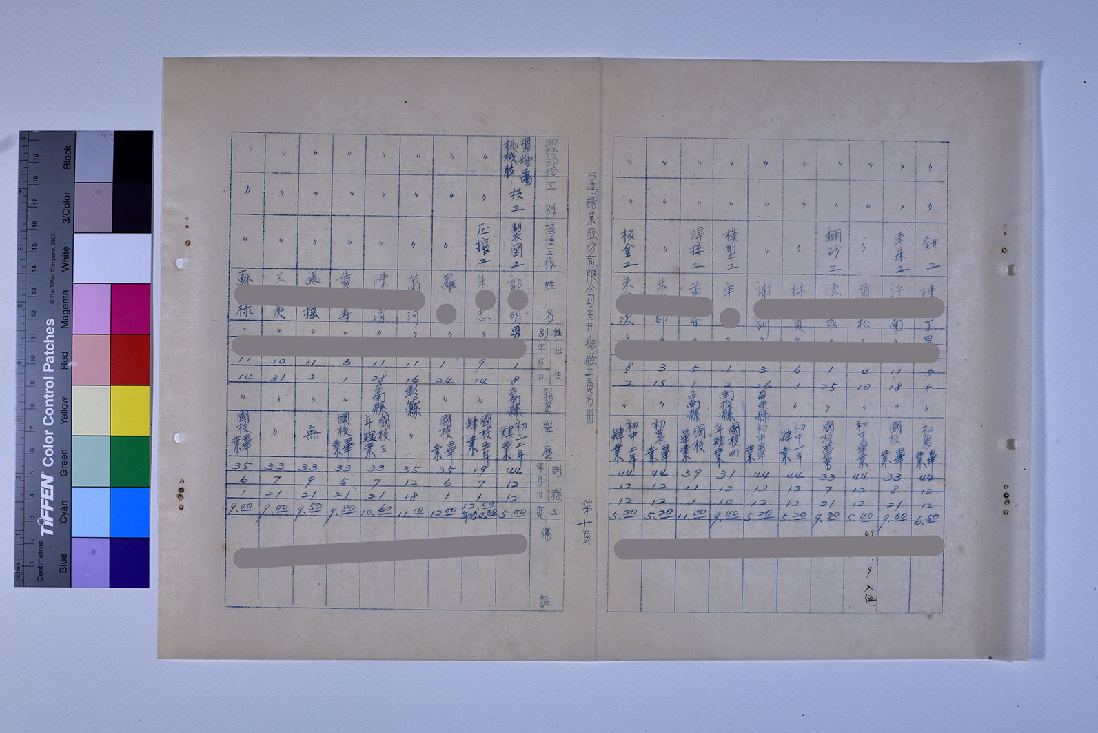 3419-19-玉井糖廠工員名冊520131_ 內頁2