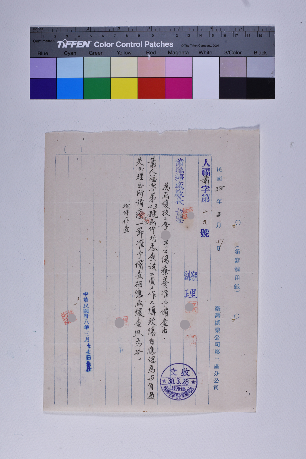人福蕭字第一九號