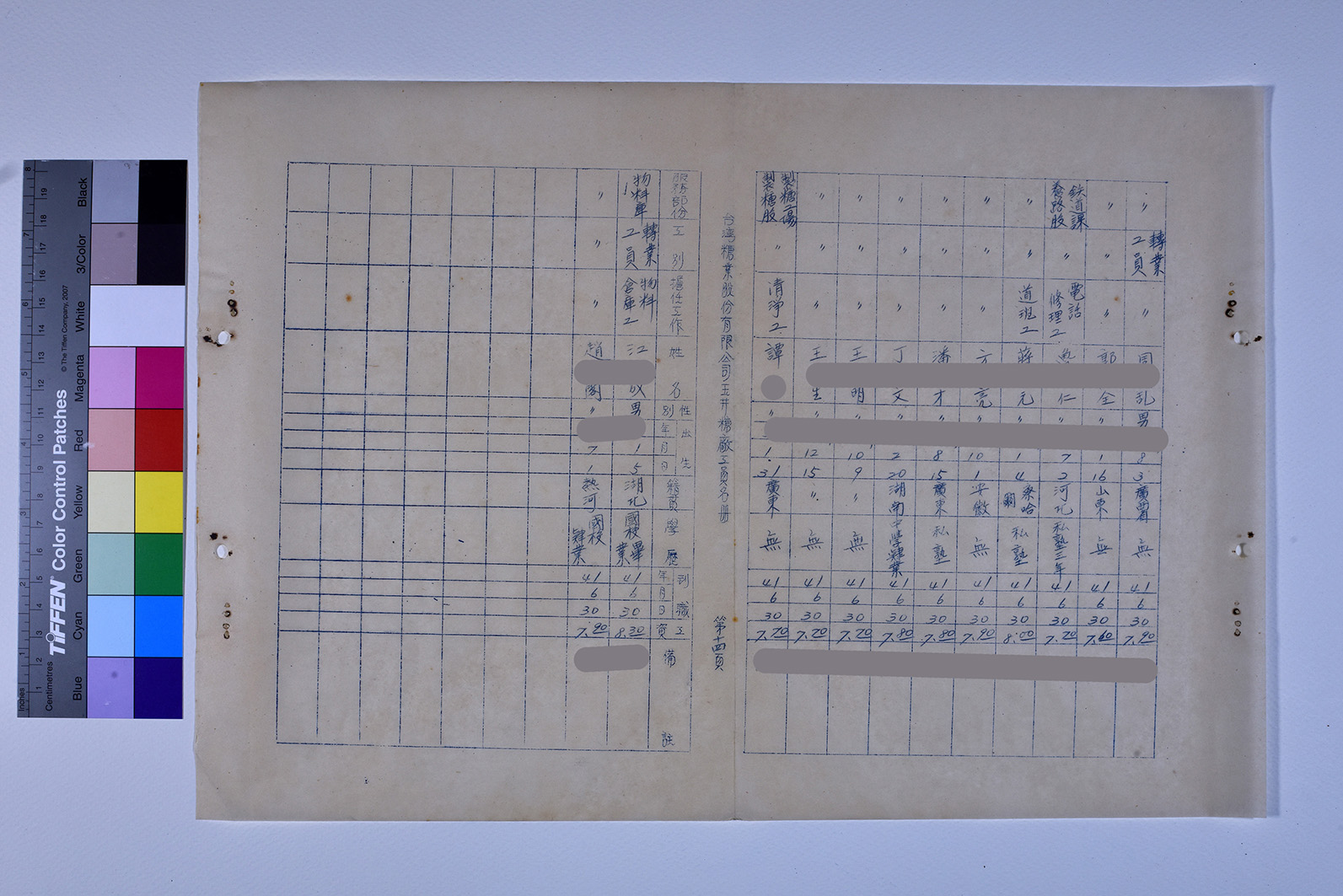 3419-19-玉井糖廠工員名冊520131_ 內頁9