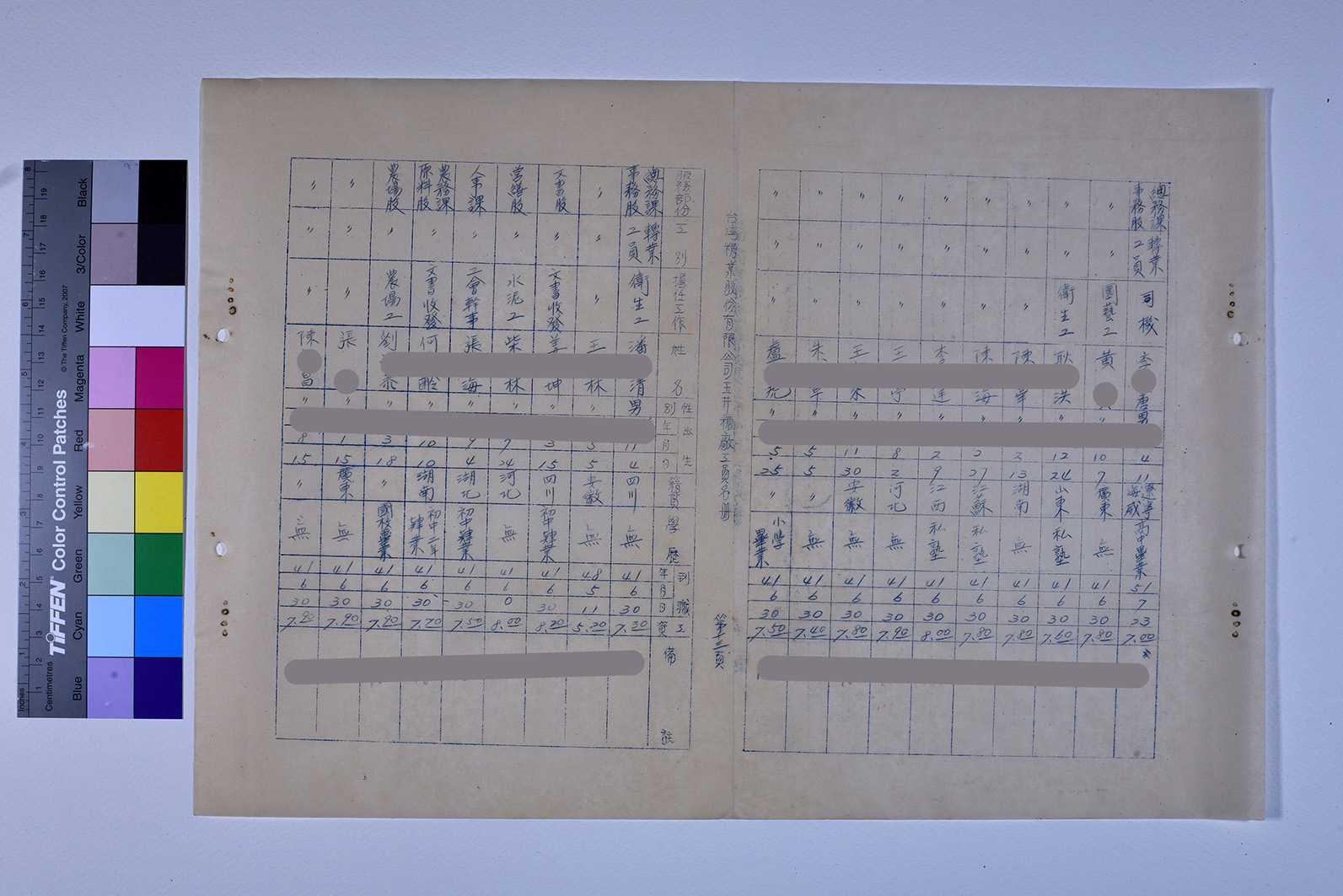 3419-19-玉井糖廠工員名冊520131_ 內頁6