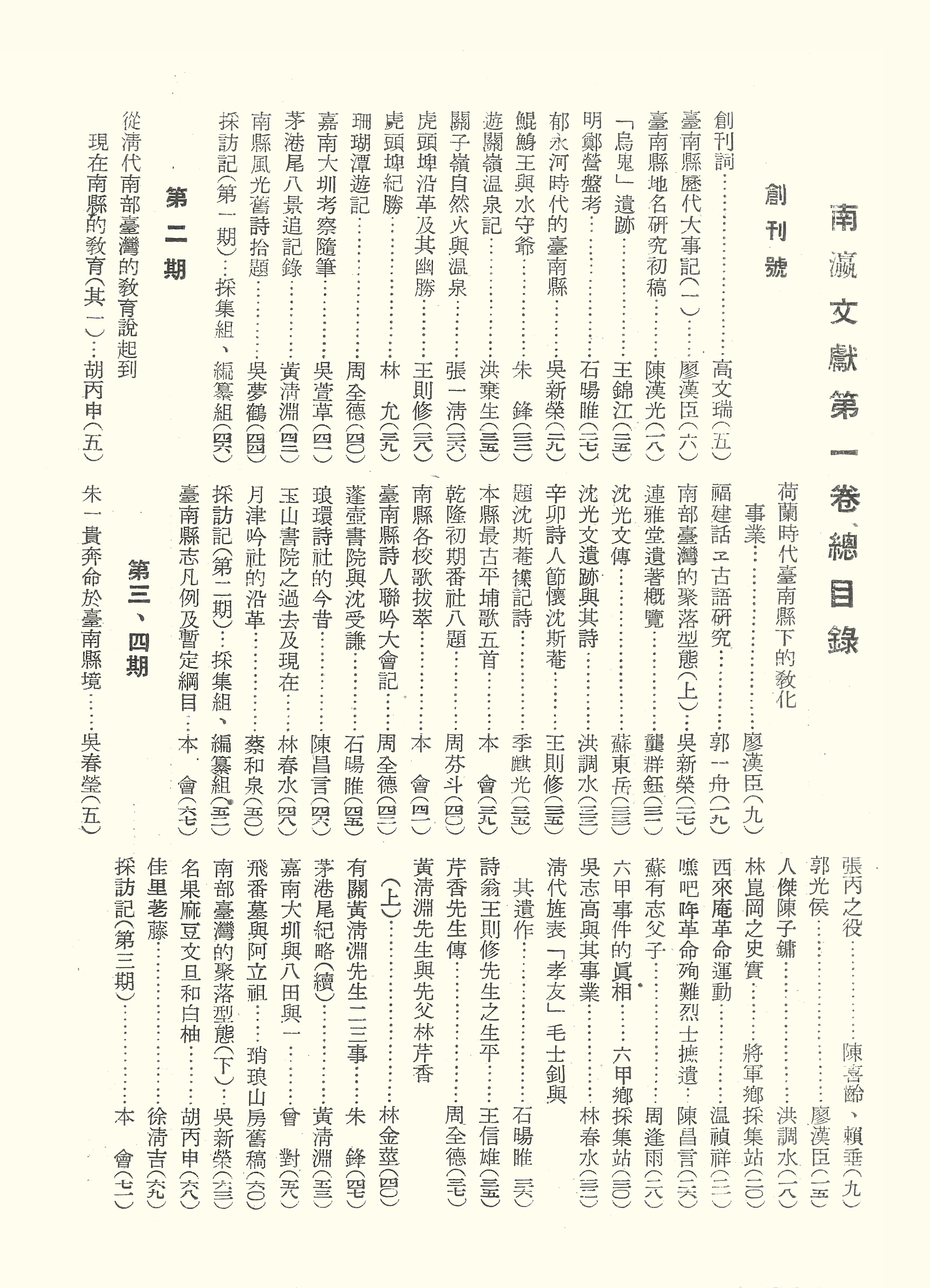 第一卷總目錄