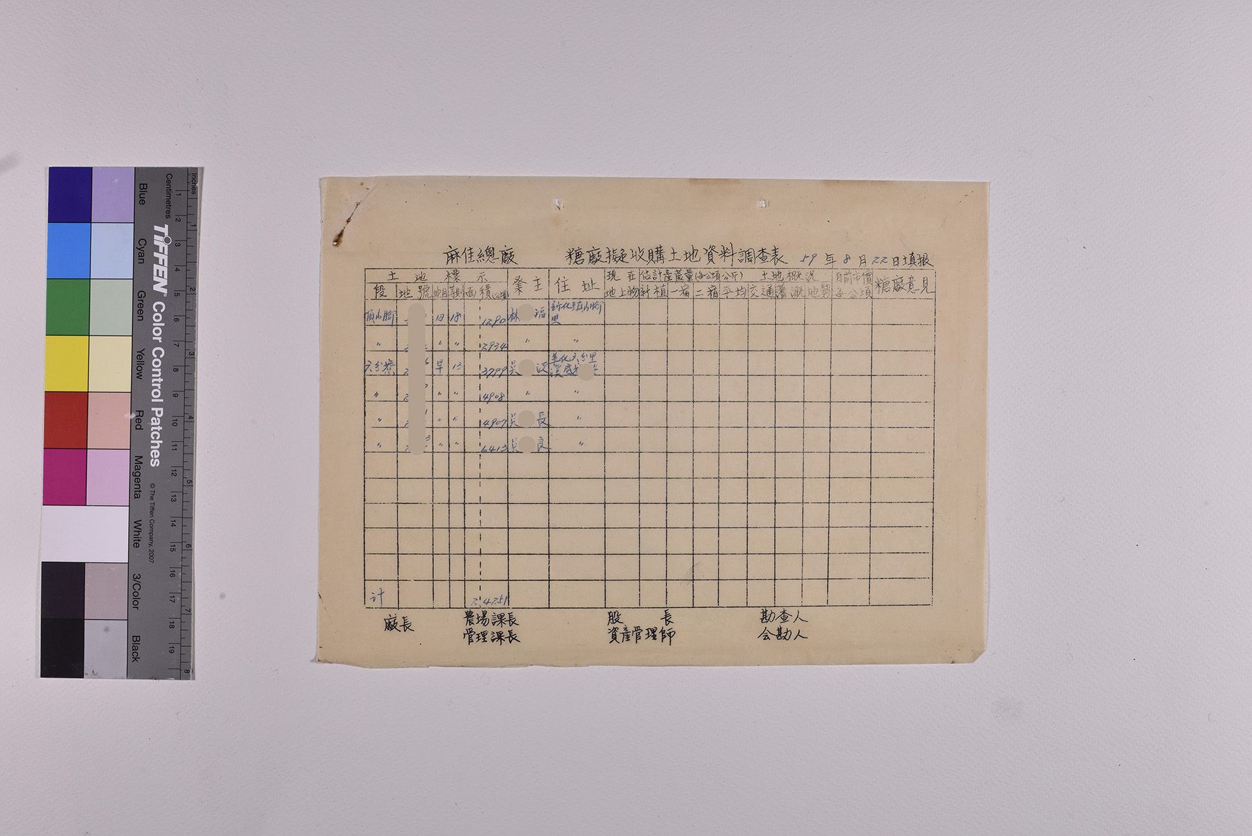 收購土地資料調查表